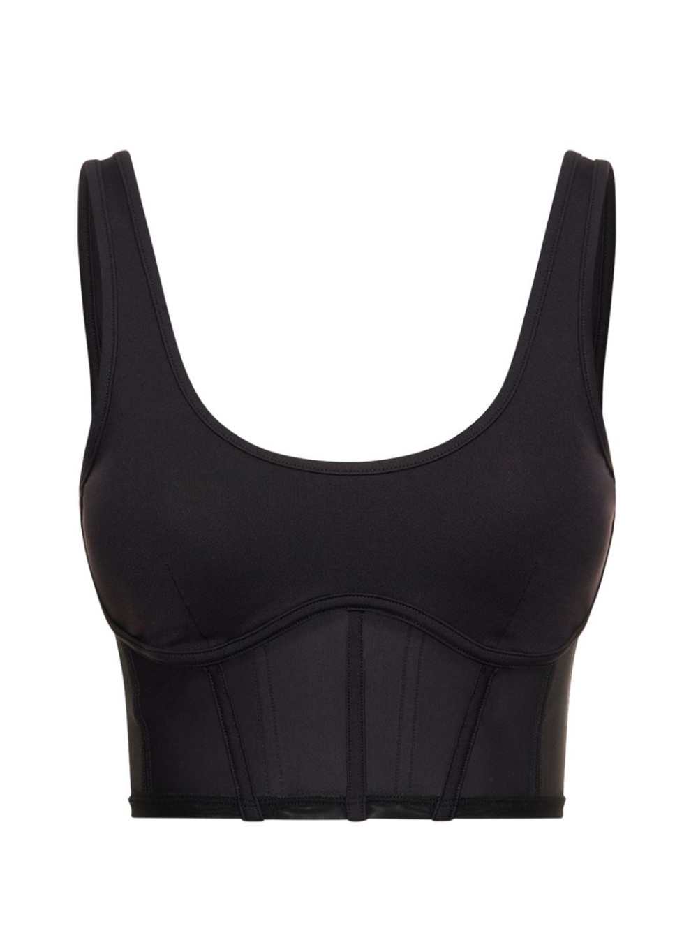 ALO Yoga airbrush mesh corset tank in black size S
